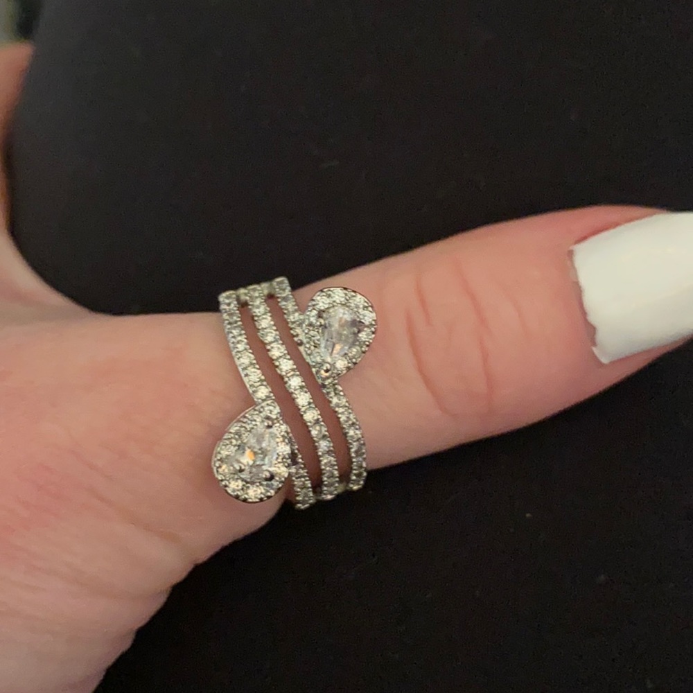 Silver twist ring